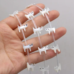 15PC Natural Sea Shell Animal Shape Beads White Mother of Pearl Cat Fish Charms for DIY Making Bracelet Earring Fine Jewelry