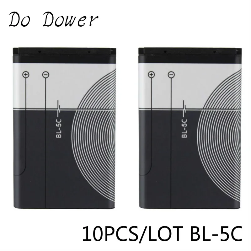 

10PCS/LOT Original Neutral BL-5C Battery For Nokia 6600 2610 2600 2300 6230 6630 N70 N71 N72 N91 E60 BATTERY BL5C 1020mah