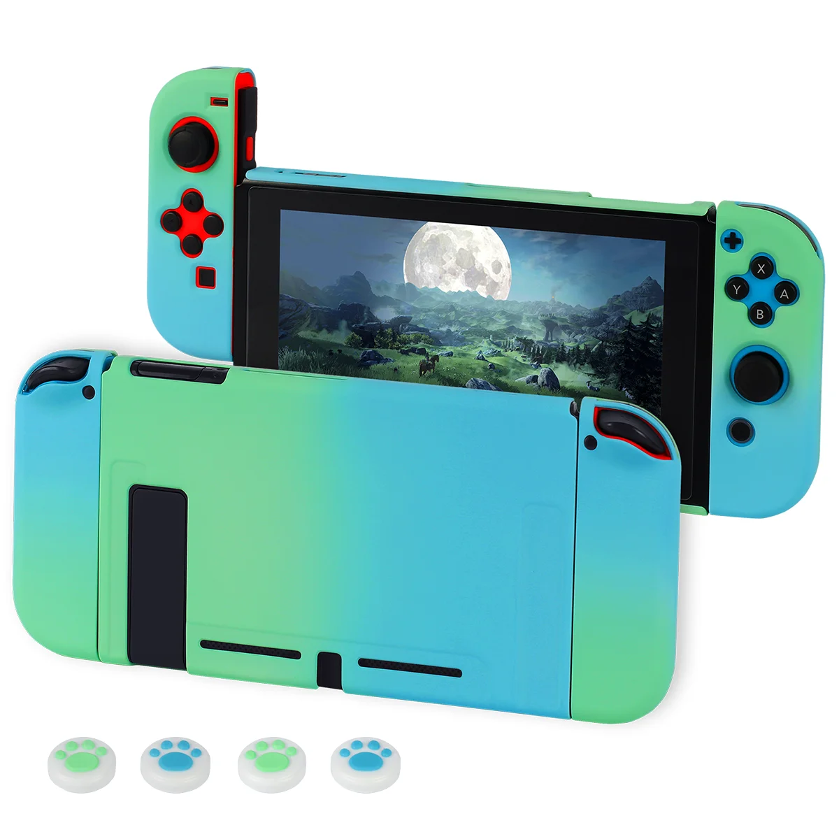Cubierta trasera protectora para Nintendo Switch, carcasa rígida con gradiente de pintura de superficie colorida desmontable, Kawaii, NX, NS, consola Joycon