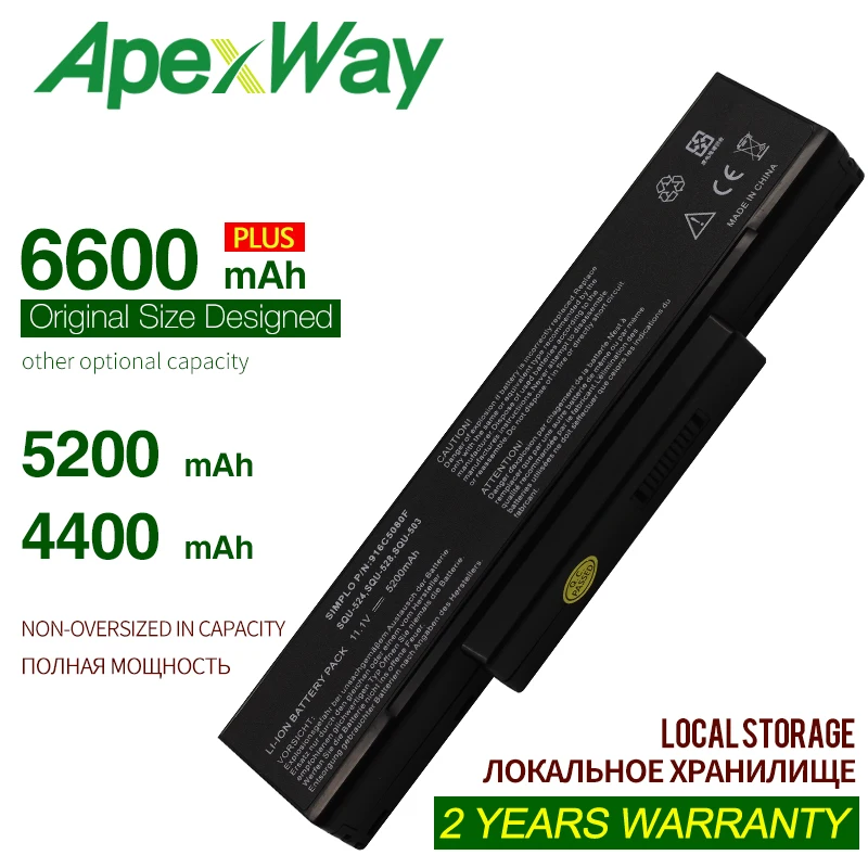 ApexWay Battery A32-F2 A32-F3 A32-Z94 A32-Z96 BTY-M66 SQU-528 For Asus Z53 M51 Z94 A9T F3 F3S F3K F3T F3SV F3JR F3JA F3E F3KE