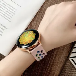 삼성 갤럭시 시계 4 6 클래식/5/46mm/42mm/액티브 2/3 기어 S3 실리콘 팔찌 화웨이 시계 GT/2/3/Pro 스트랩용 20/22mm 밴드