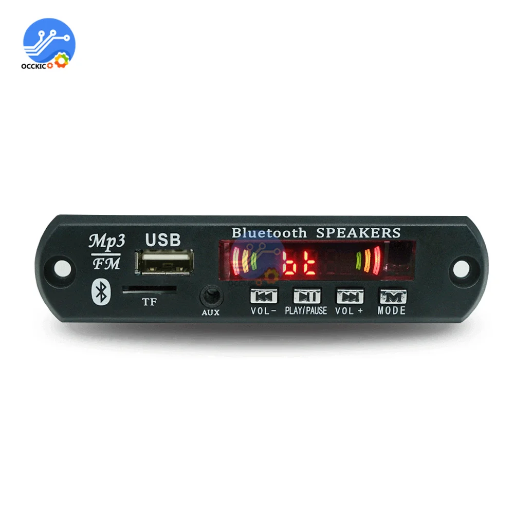 DC12V รถบัตร TF รุ่น2*15W เครื่องขยายเสียง MP3บอร์ดเครื่องถอดรหัสด้วยวิทยุ FM ฟังก์ชั่นรีโมทคอนโทรลบลูทูธ5.0