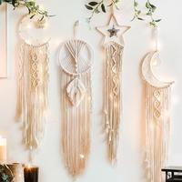 Macrame Dream Catcher Boho Home Decor Moon Ramadan Decoration Macrame Wall Hanging Baby Nordic Room Decoration for Kids Nursery