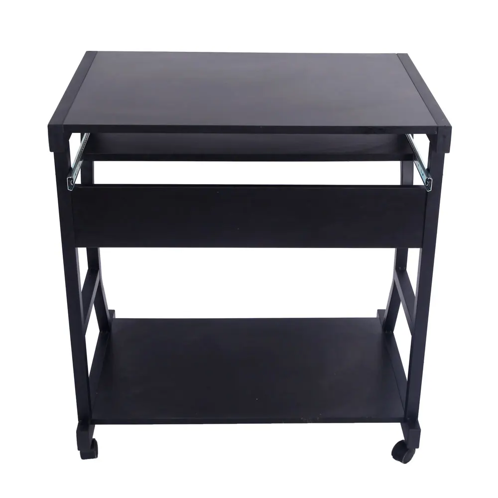 Movable Four-wheel Computer Desk  Computer Table Office  Table Black