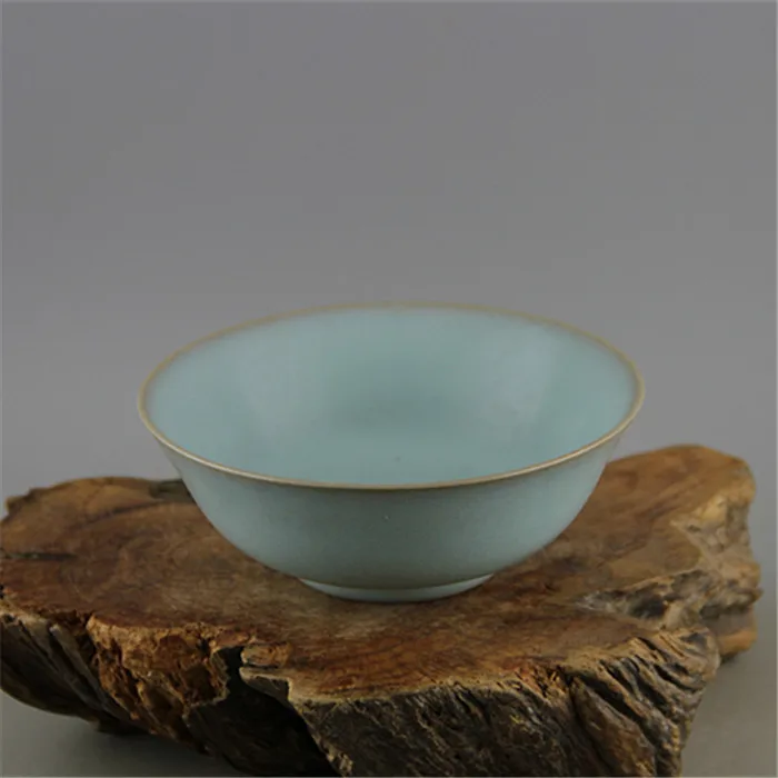 

Song Dynasty Ru Kiln Handmade Celestial Celadon Glazed Conventional Porcelain Bowl