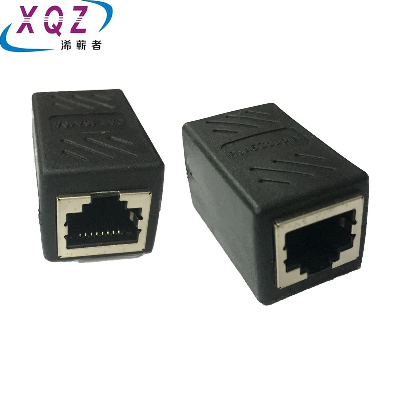 RJ45 Joinner Lan Extender RJ45หญิงหญิงอินเทอร์เน็ต Extender 8P8C สายเคเบิลเครือข่าย Coupler สีดำสีดำ Shileded