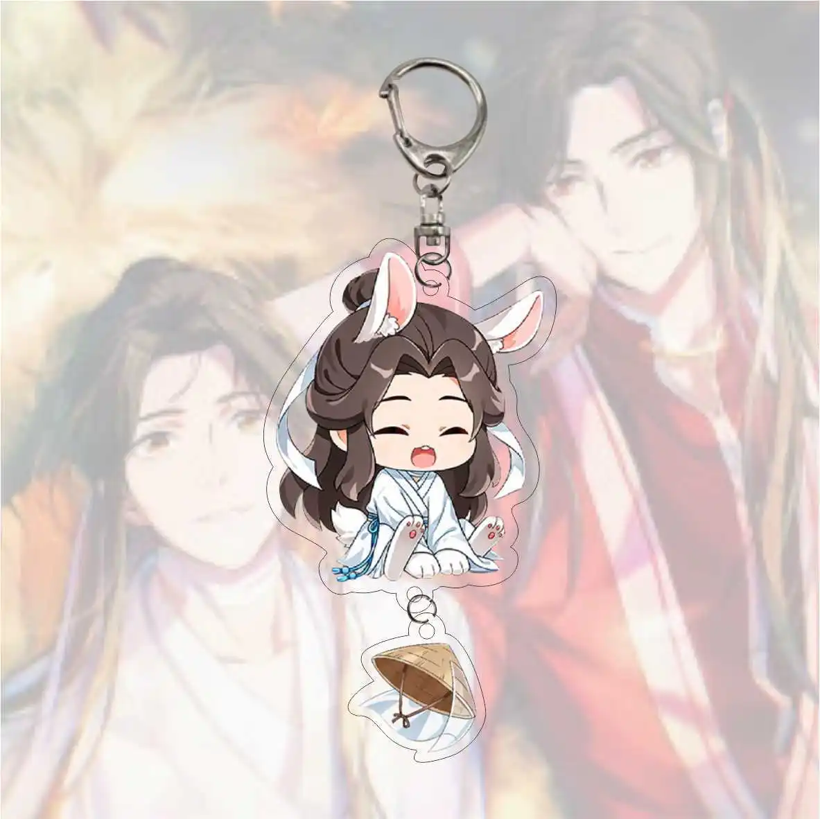 Anime Heaven Official\'s Blessing Keychain Tian Guan Ci Fu Acrylic Figure Car Key Chain Keyring Bag Pendant Trinket Accessories