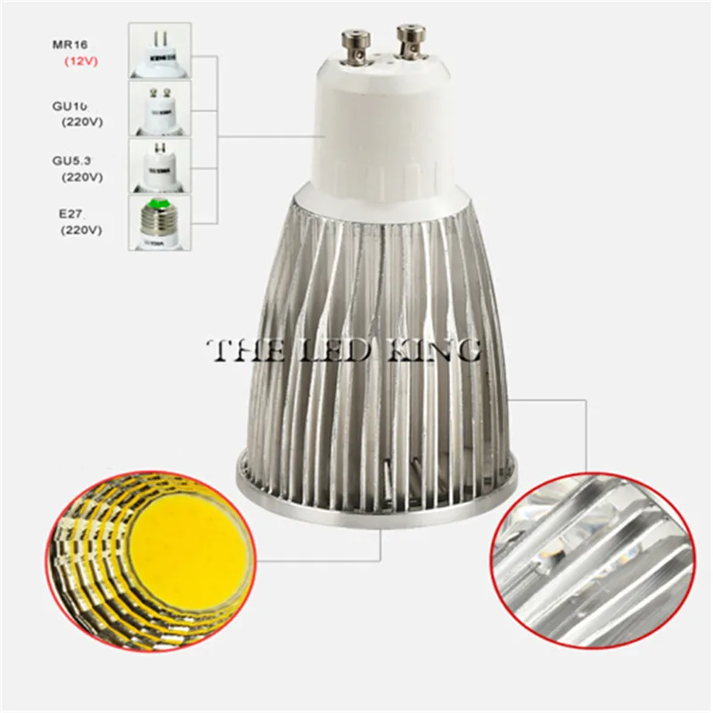 10個のLED電球,調整可能なライト調光可能,超高輝度,ウォーム/ホワイト,85-265v 1w 7w 10w 15w 18w,gu10 cob