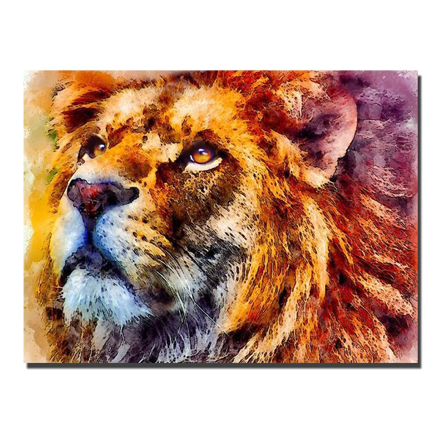 Abstract Art Lion 5D Diy Full Diamond Painting Cross Stitch Kits Graffiti Art Of Lion Modern Art Pictures Home Decor