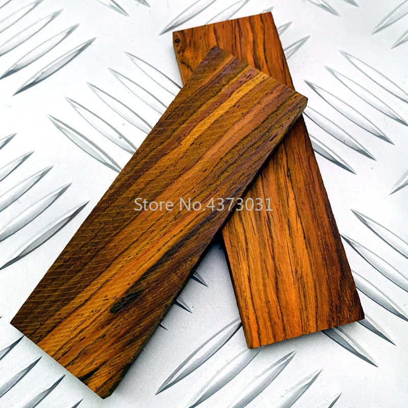 Matériau de manche de couteau à faire soi-même, 120x40x10mm, bois jaune Orange, matériau de Patch de manche de couteau-2 pièces