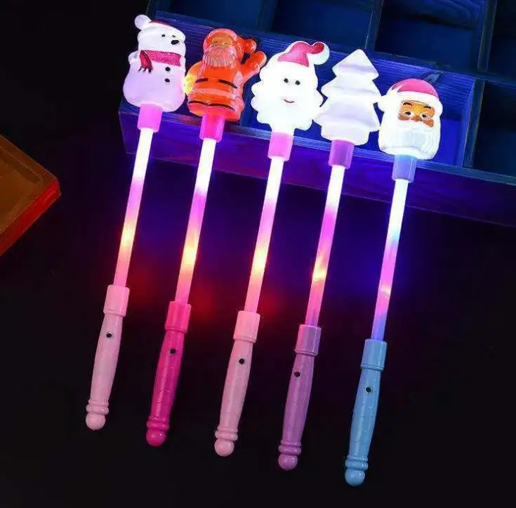 Christmas Glow Stick Snowman Glitter Sticks | Old Man Head Magic Fairy Children's toy Activity Supplies kid gift SN1165