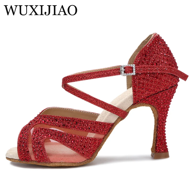 WUXIJIAO – chaussures de danse latine pour femmes, de haute qualité, pour salle de bal, Sasha, logo professionnel personnalisé, 2021 disponibles