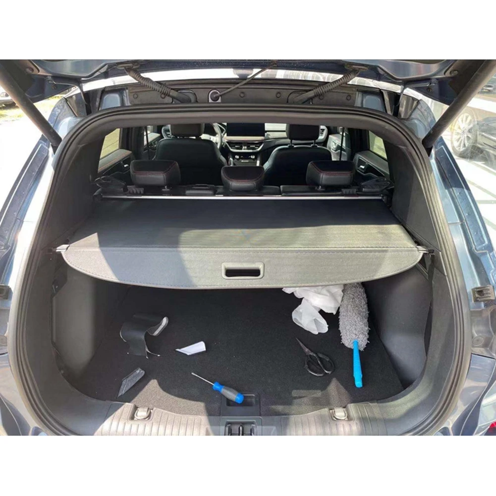 Black Trunk Shade Rear Parcel Shelf Cargo Cover For Ford ESCAPE 2020-2023 Car Boot Luggage Security Shield Shade