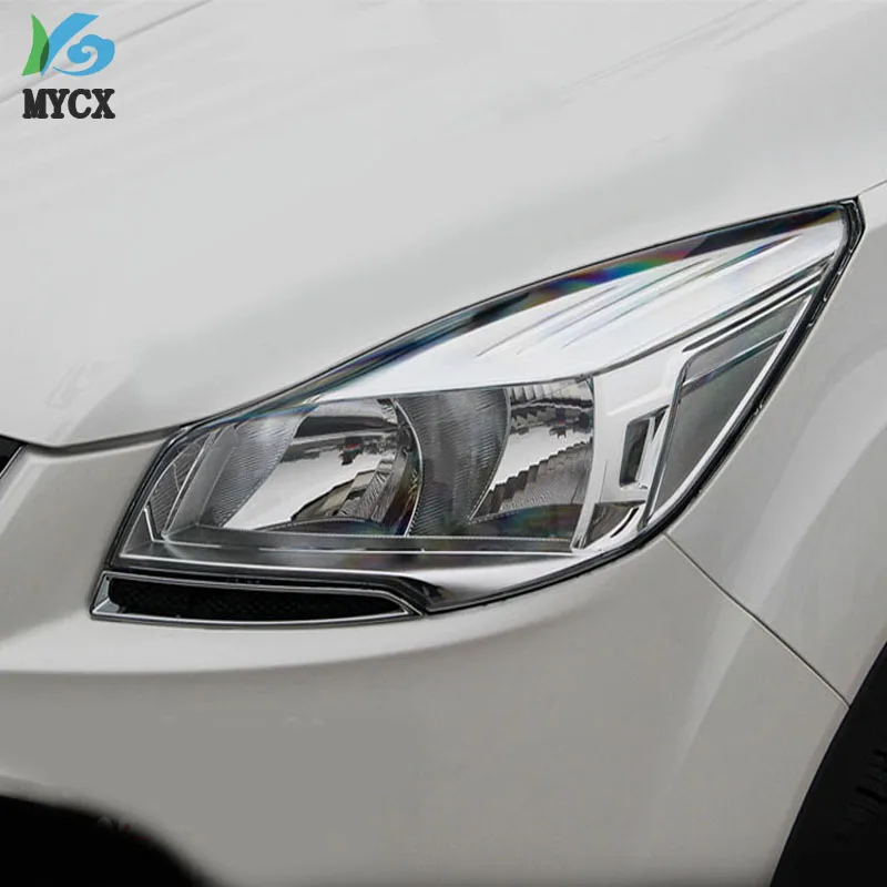 

2 шт./компл., хромированная передняя фара из АБС-пластика, крышка головного света, лампа для век, отделка бровей, подходит для Ford Escape Kuga 2017-2018