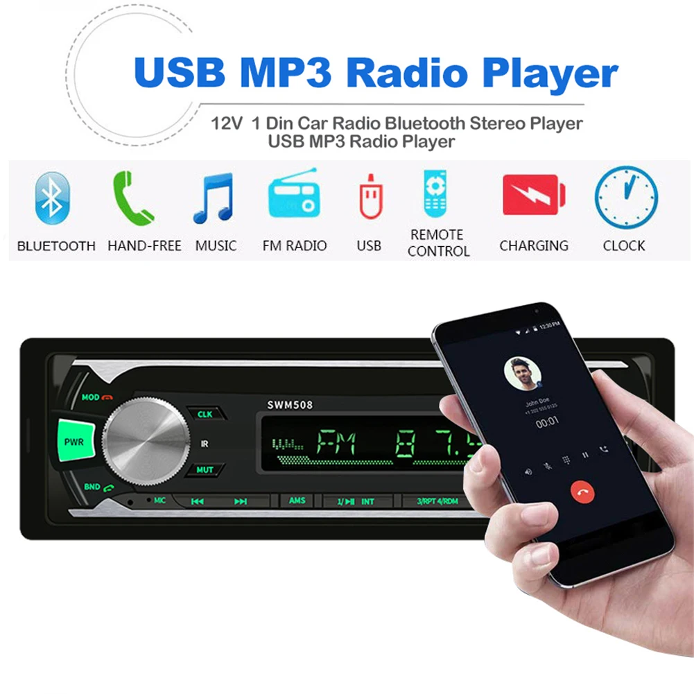 

1 Din Car Radio MP3 Player Bluetooth Stereo Player USB MP3 Player FM Radio Audio MP3 Player Support Remote Control