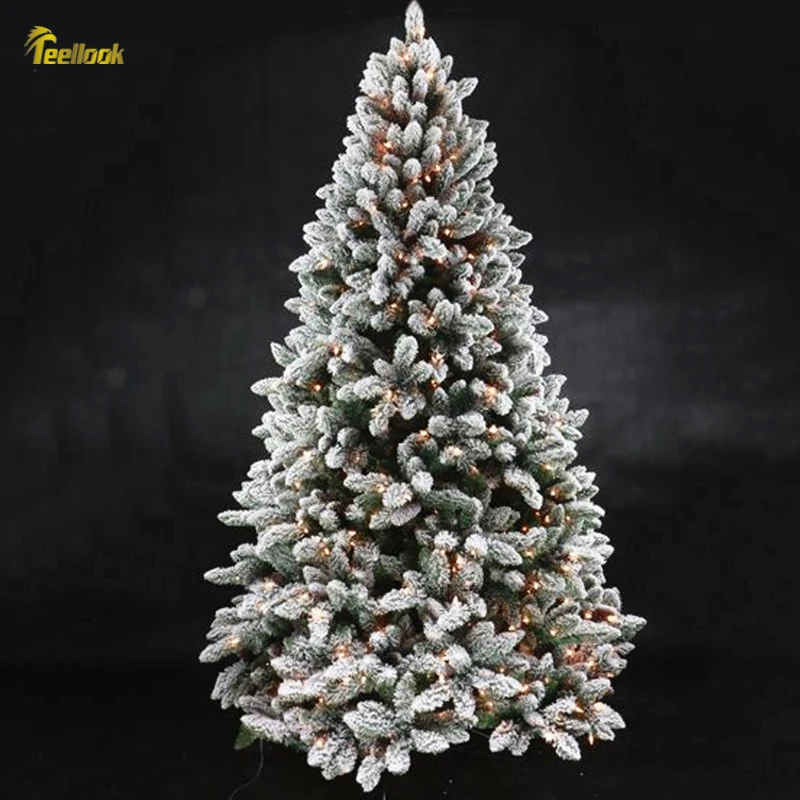 

Teellook New Year Gift Flocking Christmas Tree Snowflake Tree Christmas Family Hotel Mall Decoration