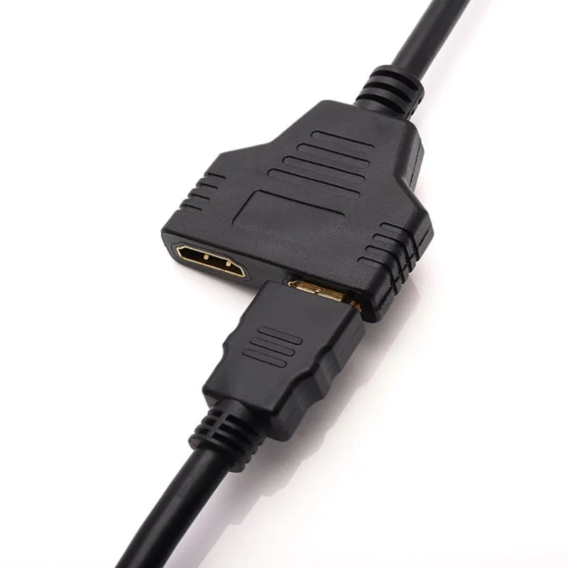 1PC HDMI Splitter 1080P HDMI Male To Double Female Adapter Cable 1 In 2 Out HDMI Converter Connect Cable Cord For games, video