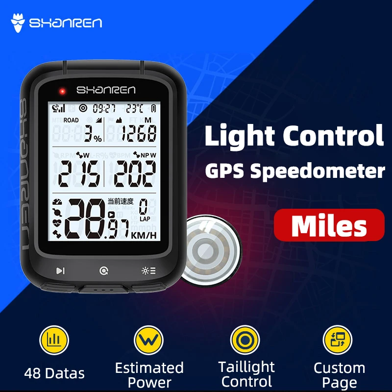 SHANREN Bicycle Computer Cycling Wireless Bluetooth GPS Cyclocomputer Speedometer Estimate Power Meter Miles Bike Accessories