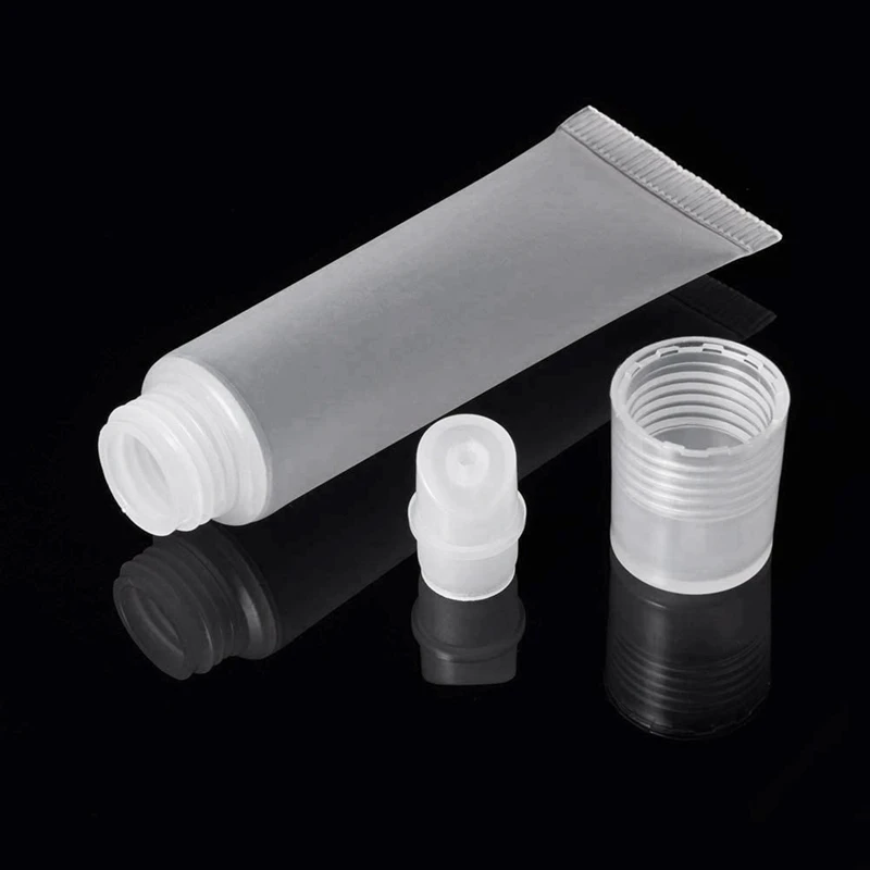 100 pièces 10Ml Distribution bouteille brillant à lèvres Tubes, vide clair Lotion conteneurs Tubes pour cosmétiques bricolage, bouche Oblique