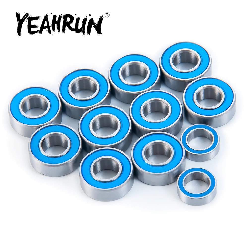 YEAHRUN 12Pcs Metal Wheel Hubs Axle Sealed Bearing Kit for Tamiya Blackfoot Monster Beetle Fast Attack Mud Blaster 1/10 RC Car
