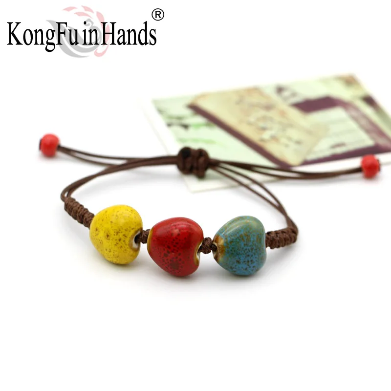 Handcrafted Vintage Beads  Bracelet Weaving Bohemia Ceramic Charm Women Bangles New Arrival Distinctive Jewelry Rope Chain