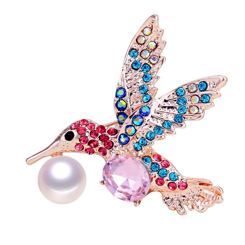 Popular foreign trade natural fresh water pearl brooch alloy Eagle Brooch customized high-grade gift wholesale clothing