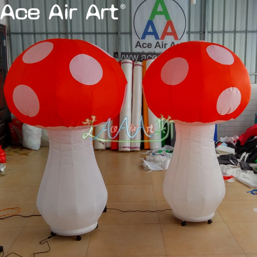 Beautiful Inflatable Mushroom for Decoration, Illuminating Plants with Stable Base, 1.5mH