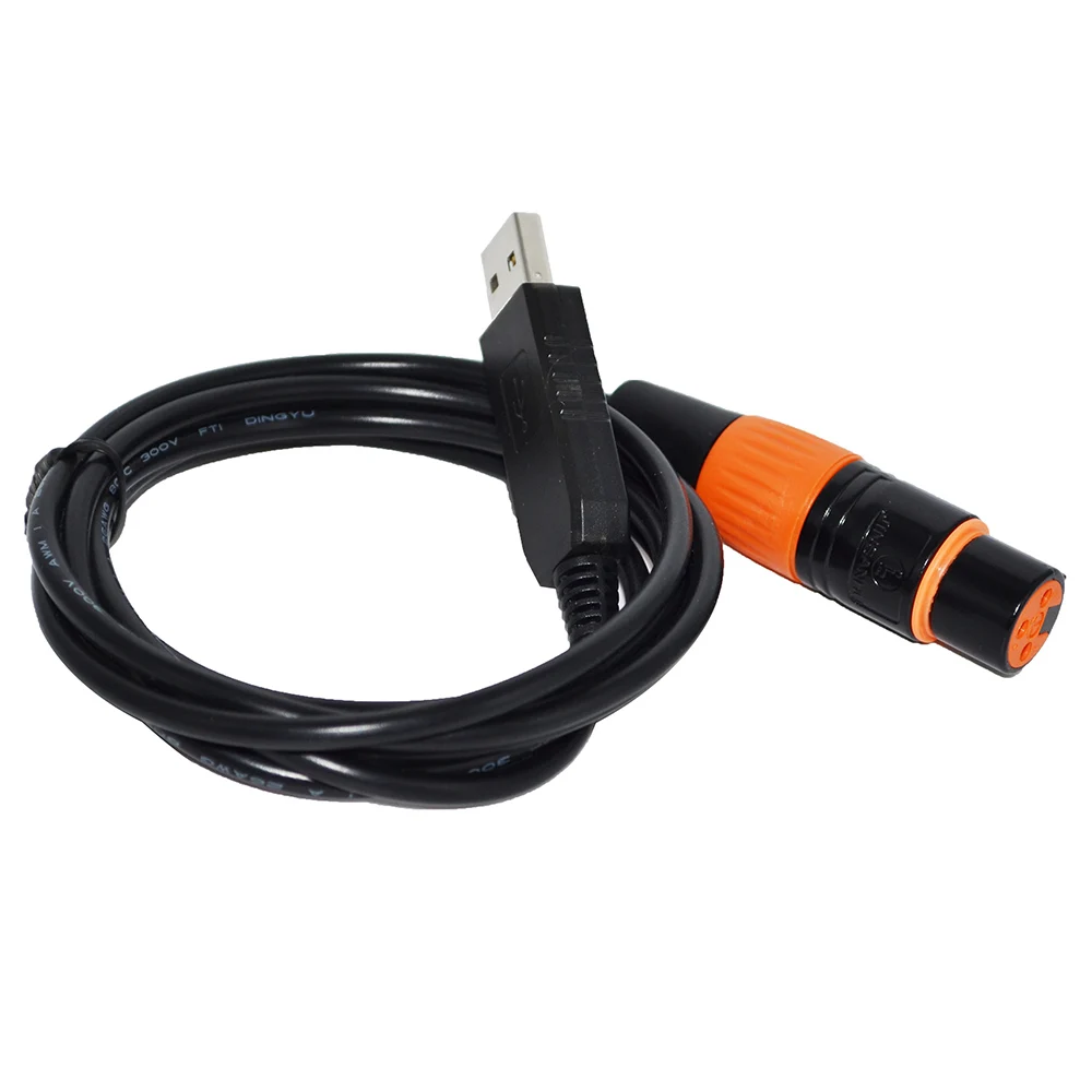 ЦВЕТНОЙ кабель-преобразователь FTDI RS485 DMX512 на USB 3PIN 3P DMX 512 XLR мама для контроллера фристайлера QLC STAGE LIGHTNING KABLE