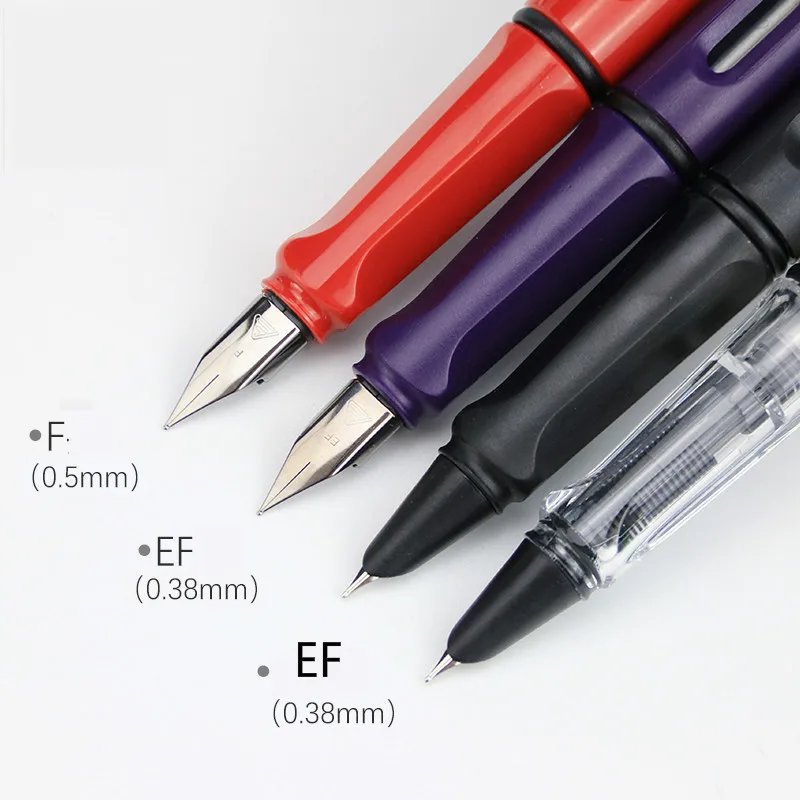 Cute Colorful Fountain Pens 0.38/0.5mm Student Writing Ink Pen Beginner Pupil Hard Calligraphy Pen Replaceable Ink Sac Chancery