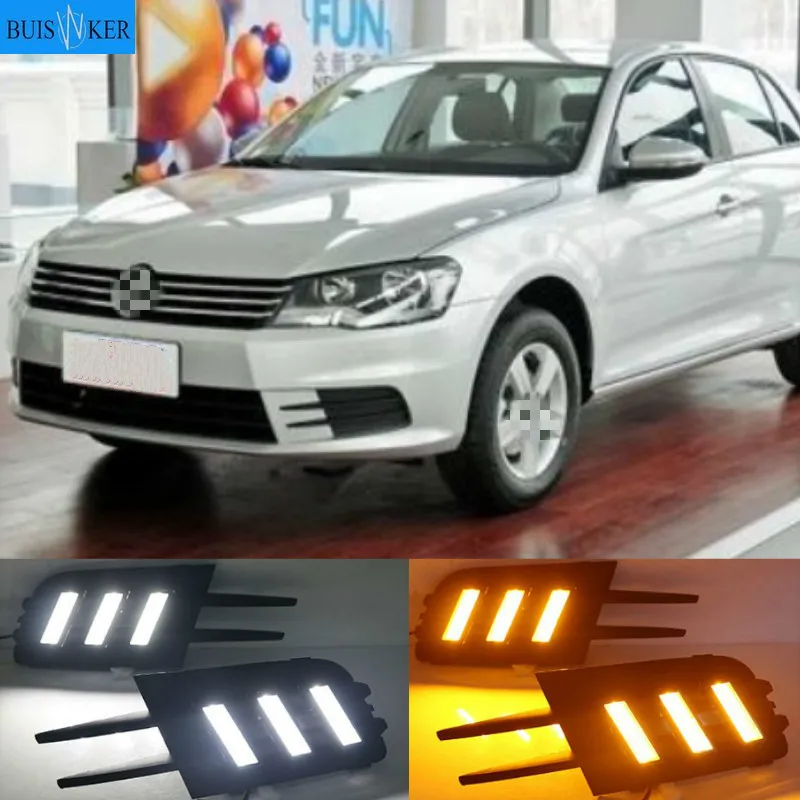 

LED DRL LED Daytime Running Light replace Fog Lamp Cover for Volkswagen Bora 2013 2014 2015 12V Day Lights