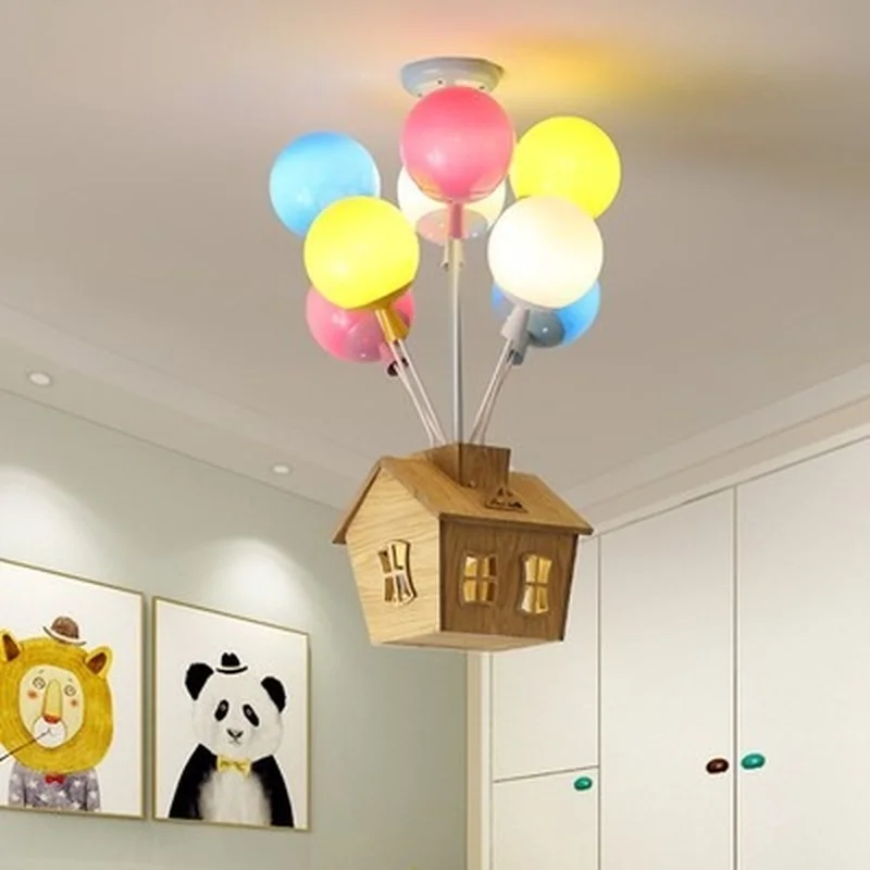 

Cartoon creative color hot-air balloon pendant lamp Boy Girl Bedroom children room lamp modern LED house pendant lamp