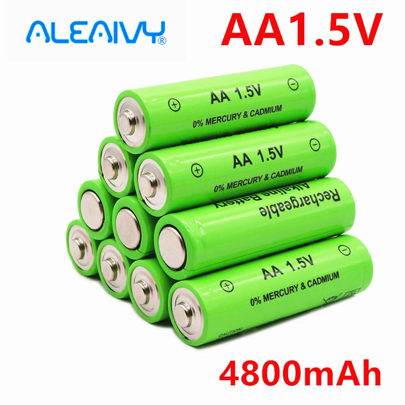 1-20Pcs 1.5V AA Battery 4800mAh Rechargeable battery NI-MH 1.5 V AA Batteries for Clocks mice computers toys so on+Free Shipping