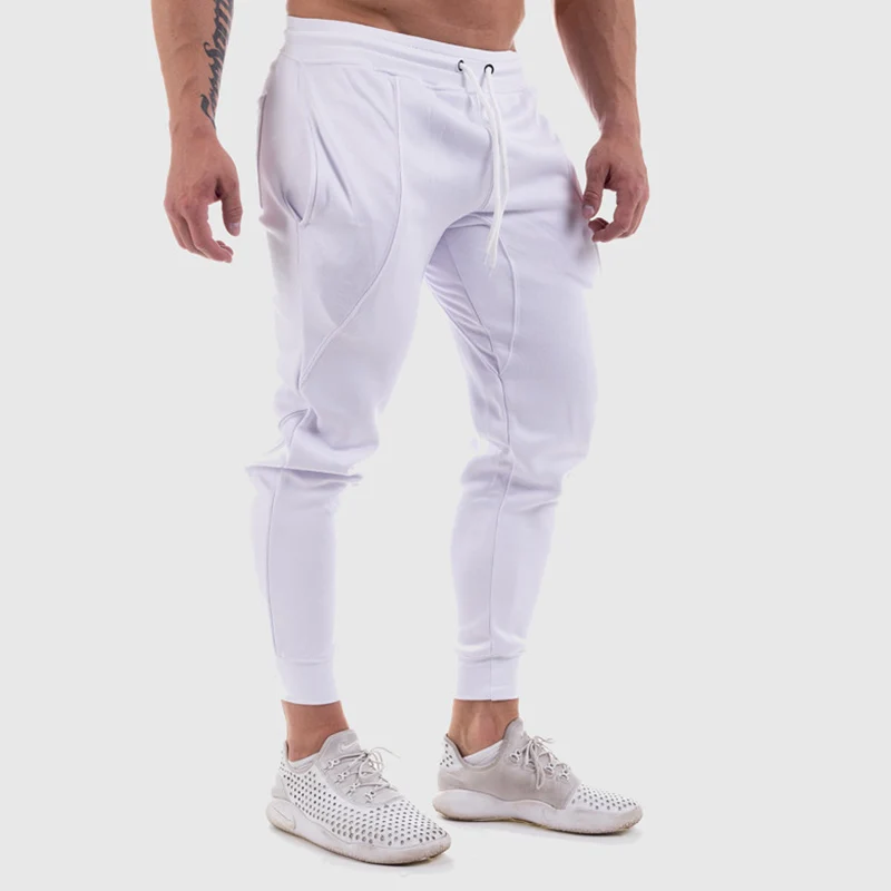 Custom LOGO 2021 Sports Men Gyms Running Pants Joggers Training Fitness Cotton Trousers Drawstring Workout Slim Fit Sweatpants