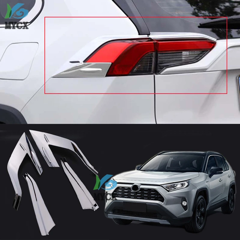 

For Toyota Rav4 Rav 4 2019-2020 ABS Chrome Taillamp Cover Trim Rear Lamp Light Decoration Sticker Accessories Car Styling