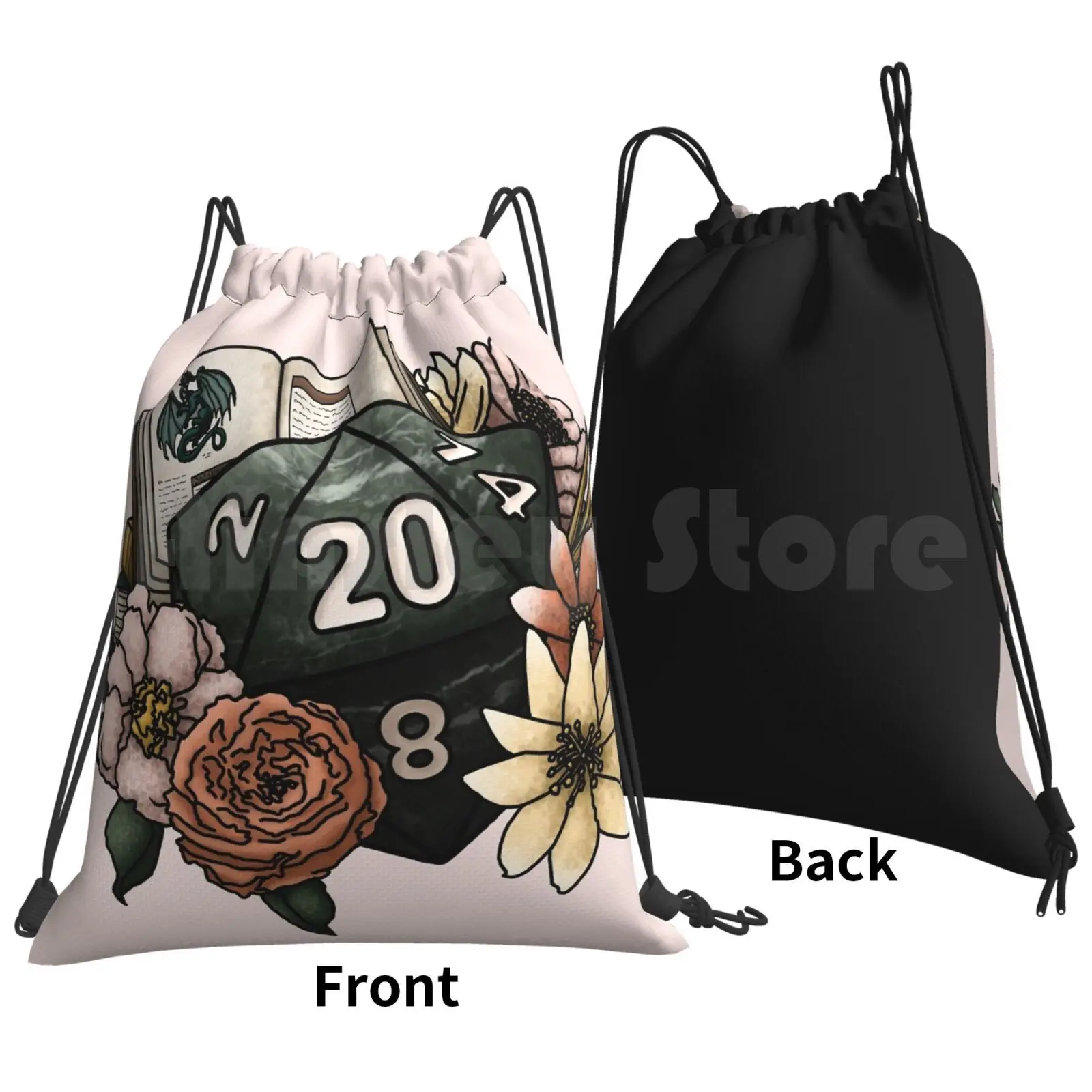 Master D20-Tabletop Gaming Dice Backpack Drawstring Bag Riding Climbing Gym Bag D20 Dnd And Tabletop Gaming Dice Feminine