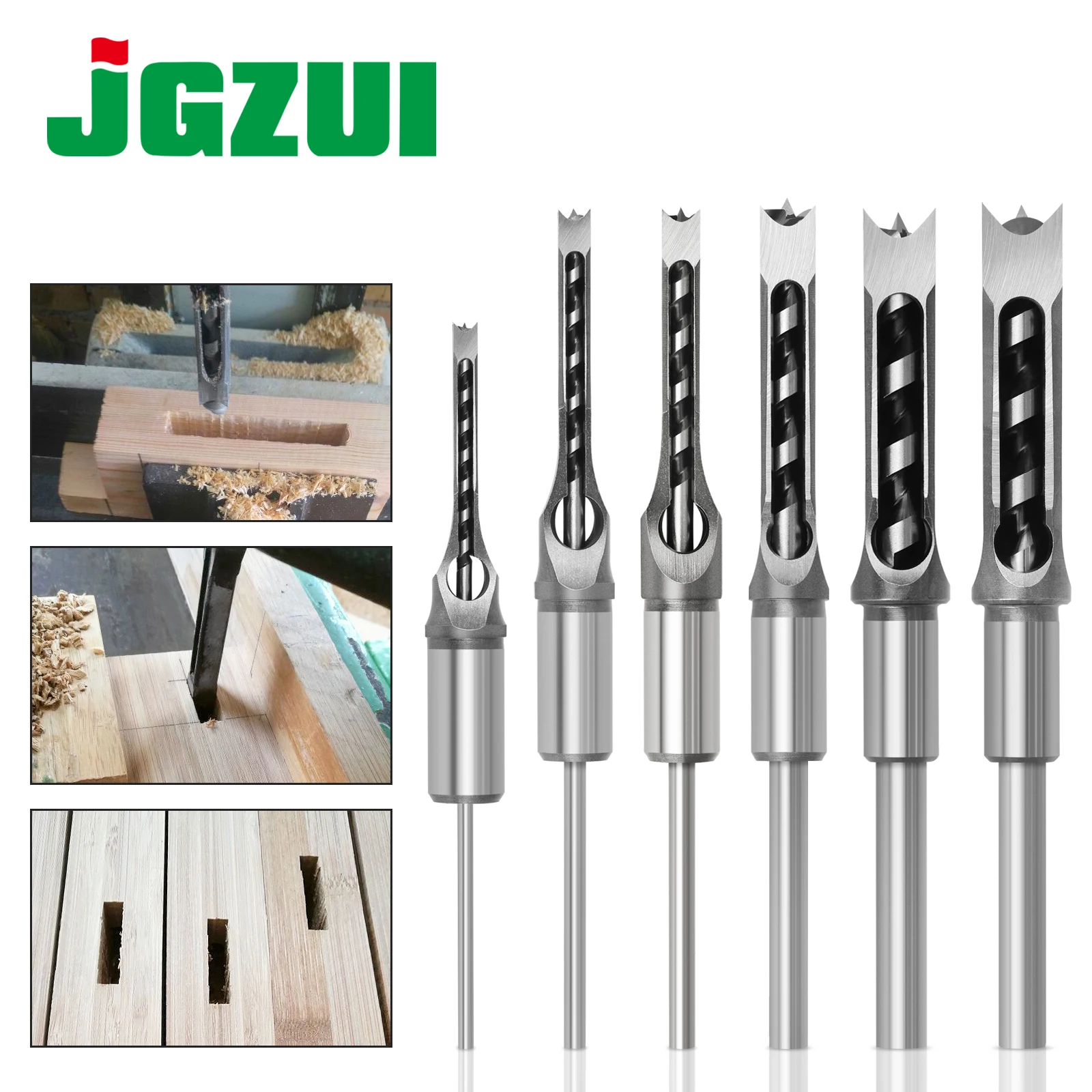 Woodworking Square Drill HSS Twist Square Hole Drill  Bits Auger Mortising Chisel Extended Saw for Woodworking Tools