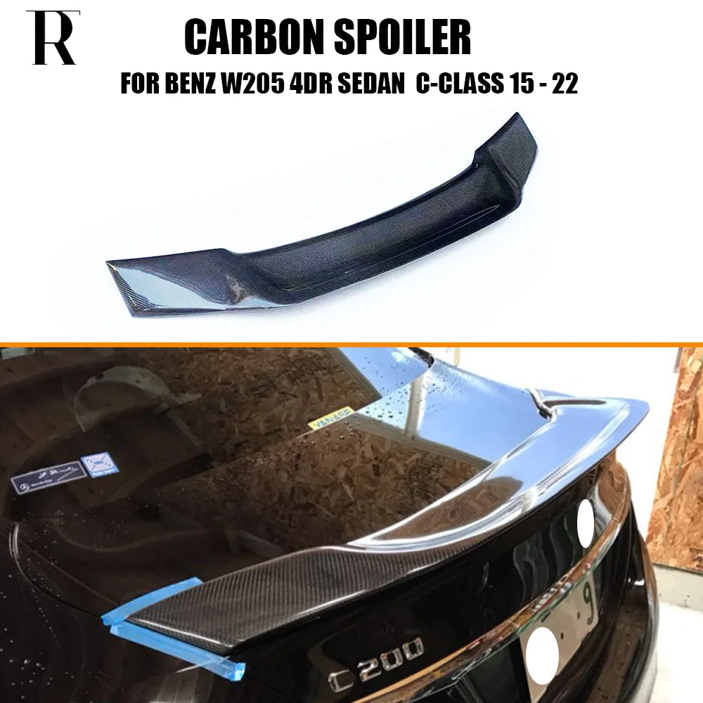 

R Style Carbon Fiber Rear Trunk LIp Wing Spoiler for Benz W205 4 Door Sedan C180 C200 C300 C400 C43 C63 AMG 2015 - 2022