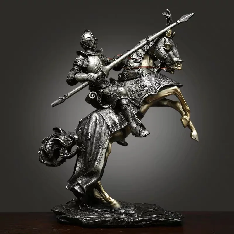 [Creative ] European Knight Armor Statue Decorations Home Living Room Wine Cabinet Office Model Room Decor Crafts Furnishings