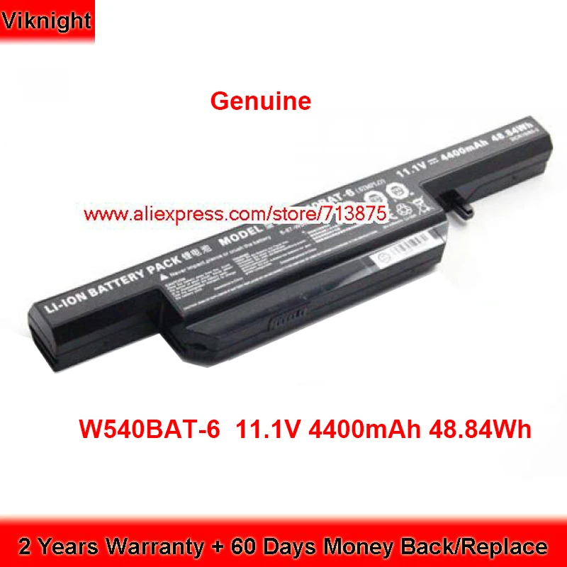 

Genuine W540BAT-6 Battery 6-87-W540S-427 for Clevo W540EU W54EU W550EU N1500J W550SU W545EU W551SU1 W55EU 11.1V 4400mAh 48.84Wh