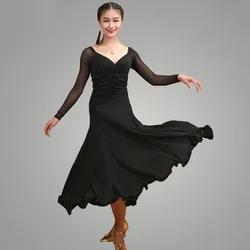 Waltz Ballroom Competition Dress Standard Dance Performance Flamenco Costumes Women Simple Slim Solid  Long Skirt