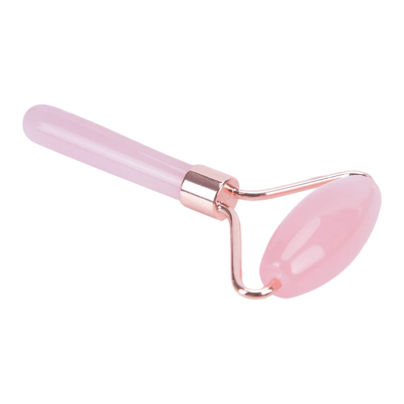 1PCS Jade Stein Rollen Massager Für Gesicht Rosa Rose Quarz Naturstein Abnehmen Chin Lift Up Facia Schönheit Roller hautpflege