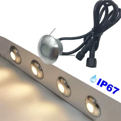 Zewnętrzne 1W LED na taras światła IP67 wodoodporne wpuszczone podziemne lampy pochowany światło ogrodowe światło spotowe DC12V schody oświetlenie podłogowe