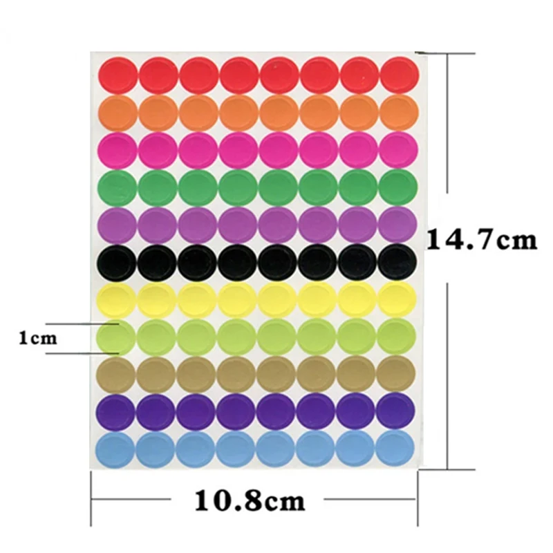 6/8/10/20mm Colored Dot Stickers Round Circles Sealing Sticker Paper Labels Adhesive Package Label Party Decoration