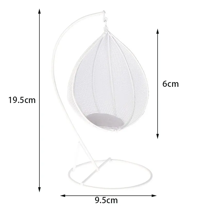1:12 Nhà Búp Bê Thu Nhỏ Đồ Nội Thất Ghế Xích Đu Võng Nhà Búp Bê Trang Trí Đồ Chơi Mini Bàn Ghế Sân Vườn Xoay