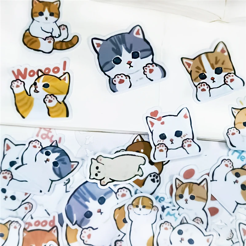 40pcs Cute cat 2 Stickers for Car Styling waterproof Bike Motorcycle Phone book Travel Luggage toy Funny Sticker Bomb Decals