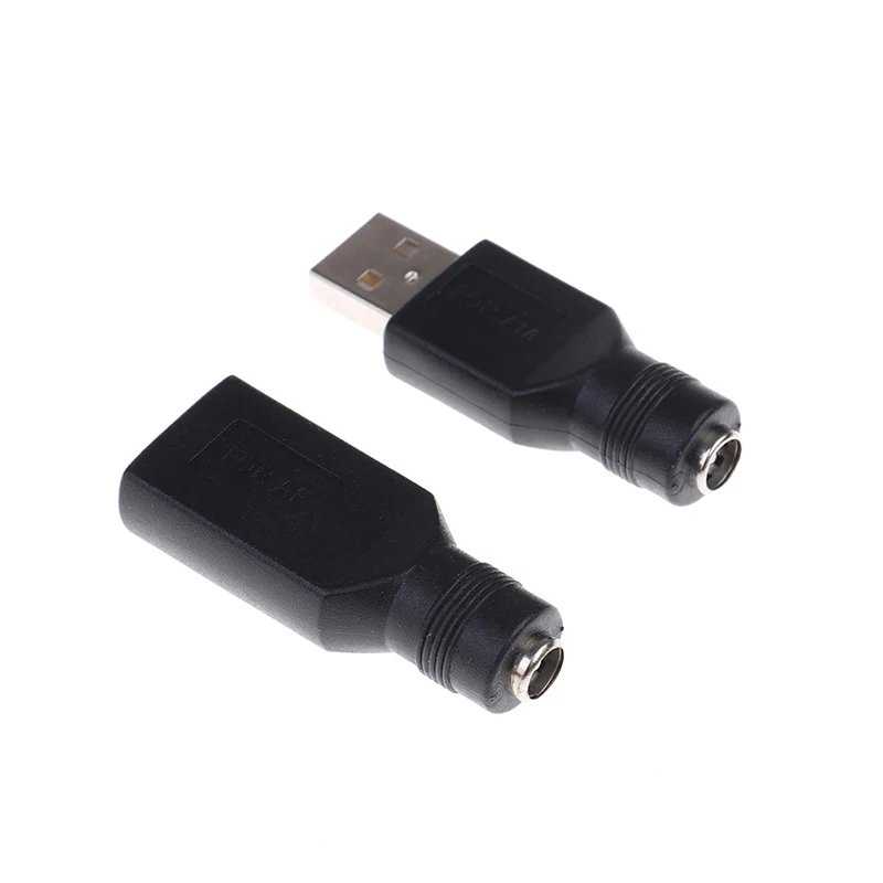 1pc 5.5*2.1mm Female Jack To USB 2.0 Male Plug / Female Jack 5V DC Power Plugs Connector Adapter Computer