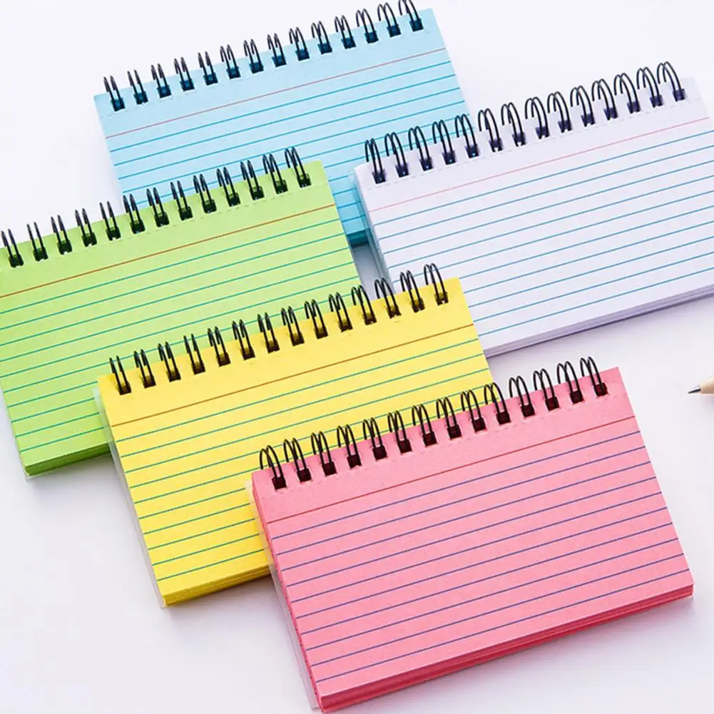 Rectangular Practical Small Spiral Notebook Paper Message Pad with Clear Cover School Supplies