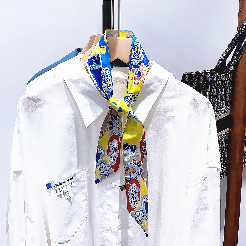 Fashion Bag Scarf Women Luxury Small Silk Scarf Hairband Headband New Design Shirt Scarf Tie Bandana Headscarves For Ladies