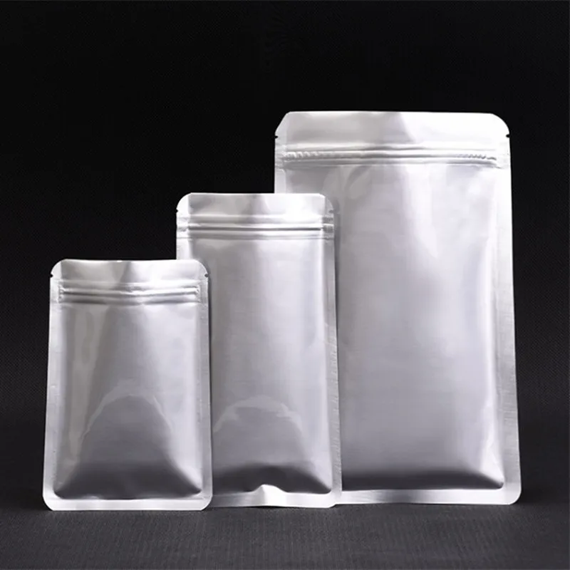 

50pcs/Lot Pure Aluminum Foil Round Corner Protect Zip lock Heat Sealing Thick Foil Sunproof Coffee Logo Print Packaging Pouches