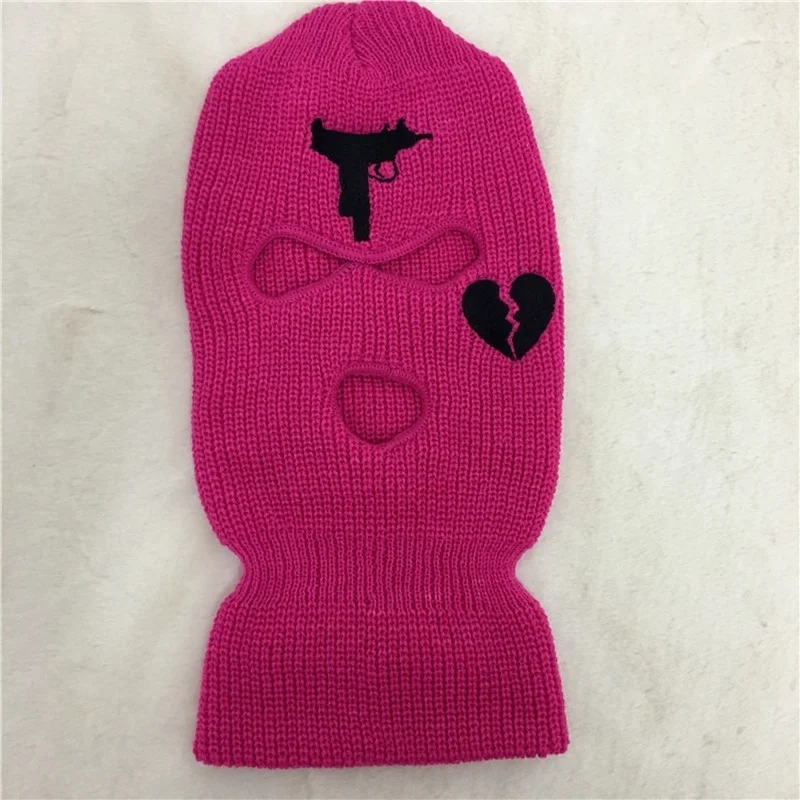 Neon Balaclava Three-hole Ski Mask Tactical Mask Full Face Mask Winter Hat Halloween Party Mask Limited Embroidery